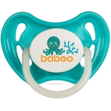 Пустышка круглая Baboo Sea Life, латексная, светится в темноте, 0+, бирюзовая (5-043) - Pampik
