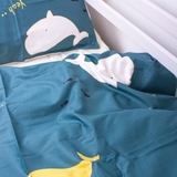 Пододеяльник на молнии MirSon Kids Time 22-1219 Whale, сатин, 210х143 см, темно-зеленый - Pampik - 3