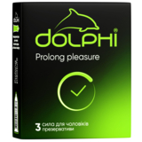 Презервативы латексные Dolphi Prolong pleasure, анатомические, с анестетиком, 3 шт. - Pampik