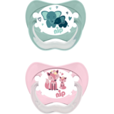 Пустышка Nip Моя семья №2 слоник/лисичка 2 шт. (38672-51) - Pampik