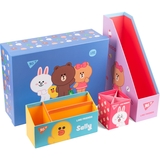 Настольный органайзер в наборе Yes Line Friends, картон, 4 предмета, разноцветный (450104) - Pampik
