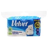 Туалетная бумага Velvet Soft White Eco Roll, 16 рулонов - Pampik