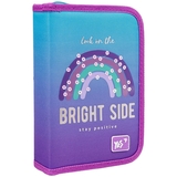 Пенал жесткий Yes HP-02 Good Vibes, 13х21х3 см, бирюзовый с сиреневым (533407) - Pampik