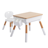 Комплект Poppet Столик Мультивуд 3 в 1 + Стілець + Подушка на стілець + Набір фломастерів (PP-010-G) - Pampik - 2