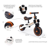 Дитячий триколісний біговел-трансформер Poppet 3в1, біло-помаранчевий + стікерпак (PP-1704W) - Pampik - 5