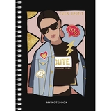 Блокнот для записей Student, А6, в клеточку, спираль, 80 л., Девушка (A6-SC-080-6087K) - Pampik