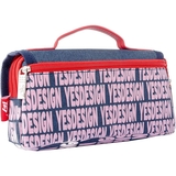 Пенал мягкий Yes WL-01 Love, 8х20х5 см, синий с розовым (532936) - Pampik - 2