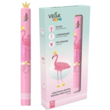 Электрическая детская звуковая зубная щетка Vega Kids VK-500P, розовый - Pampik