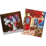 Набір для розпису по номерах Ideyka Гуляючи вуличками 40х50 см та Барвисті дзвіночки 40х40 см (СKHO8153) - Pampik