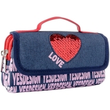 Пенал мягкий Yes WL-01 Love, 8х20х5 см, синий с розовым (532936) - Pampik