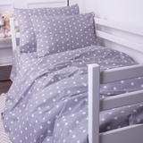 Пододеяльник на молнии MirSon Kids Time 20-0013 Mirella, бязь, 210х143 см, серый с белым - Pampik