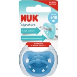 Пустушка ортодонтична Nuk Signature Сині зірки, 6-18 мес., силіконова (3952473) - Pampik