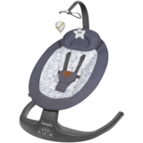 Шезлонг-гойдалка Lionelo Ralf Grey White з ігровою дугою, сіро-білий - Pampik