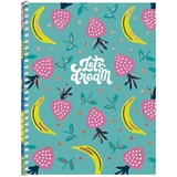 Блокнот для записів Student, В6, в клітинку, спіраль, 80 л., Полунично-банановий настрій (B6-SC-080-6108K) - Pampik