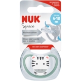 Пустышка ортодонтическая Nuk Space Зебра, размер 2, силиконовая (3952612) - Pampik