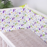 Защитный бортик в кроватку MirSon Kids Time 18-0001 Hello Dino, белый, 4 шт. - Pampik - 2