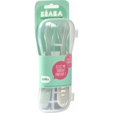 Набор силиконовых эргономичных ложек Beaba 4+, зеленый с серым, 2 шт. (913552) - Pampik - 3