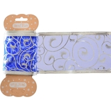 Лента декоративная упаковочная Yes! Fun 6х200 см полупрозрачная с тонким узором синяя (750319) - Pampik