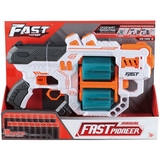 Іграшковий пістолет Fast Pioneer Manual з подвійним барабаном та м'якими набоями 18 шт. білий (BH704) - Pampik - 2