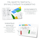 Комплект Poppet Столик Color Blue 5 в 1 + Стілець + Подушка на стілець + Набір фломастерів (PP-002B-G) - Pampik - 6