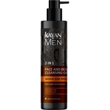Очищаючий гель 2в1 для бороди і обличчя Kayan Professional Men 2in1 Face and Beard Cleansing Gel 250 мл - Pampik