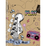 Блокнот для записей Student, В6, в клеточку, спираль, 80 л., Rock n Roll Music (B6-SC-080-6105K) - Pampik