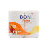 Туалетная бумага Boni DeLuxe Персик, трехслойная, 4 рулона - Pampik