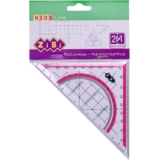 Косинець-транспортир 2 в 1 ZiBi Kids Line 140 мм 90°/45° з рожевою смужкою (ZB.5623-10) - Pampik