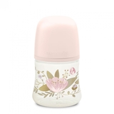 Пляшечка для годування Suavinex Gold Edition, фізіологічна соска, повільний потік, 150 мл, рожева (307868) - Pampik