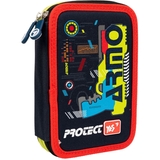 Пенал жесткий Yes HP-01 Blaster, 13х21х4 см, черный с красным (533132) - Pampik