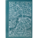Книга записна Axent Maps London A4 в клітинку 96 аркушів бірюзова (8422-516-A) - Pampik