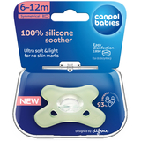 Силиконовая симметричная пустышка Canpol babies, 6-12 месяцев, зеленый (24/002_gre) - Pampik