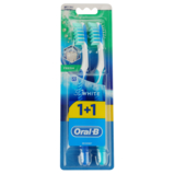 Зубна щітка Oral-B 3D White Fresh середня, синій з бірюзовим, 2 шт. - Pampik