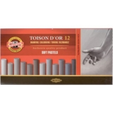 Мел-пастель Koh-i-Noor Toison Dor 12 шт серые оттенки (8522012002GY) - Pampik
