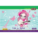 Нотний зошит горизонтальний ZiBi KIDS Line А4 16 аркушів 1 шт. (ZB.1096) - Pampik - 2