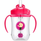 Поїльник Dr. Brown's із силіконовою трубочкою, рожевий, 270 мл - Pampik