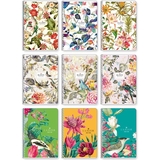 Тетрадь для записей Student Колаж цветов и сойка, А5, в клеточку, спираль, 80 листов (A5-SC-080-6092K) - Pampik - 2