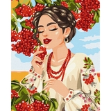 Набір для розпису по номерах Ідейка Червона калина, 40х50 см (KHO4575) - Pampik