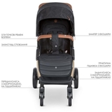 Прогулочная коляска El Camino Dynamic Pro Me 1053G Special Black, черная (25482) - Pampik - 5