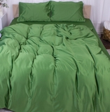 Комплект постельного белья MirSon Salad, искусственный шелк, зеленый, 140х110 см - Pampik