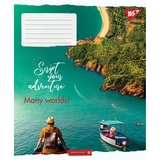 Зошит загальний Yes Many Worlds!, А5, в клітинку, 24 аркуша (766373) - Pampik