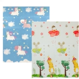 Дитячий термокилимок Poppet Веселкові єдинороги та Зоольотчики двосторонній складний 150х180x1 см (PP013-150) - Pampik