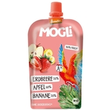 Фруктовое пюре Mogli Яблоко, банан и клубника, 120 г - Pampik