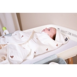 Рушник з капюшоном Childhome Hearts, 80x80 см, білий (CCBCJOH) - Pampik - 5