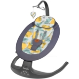 Шезлонг-гойдалка Lionelo Ralf Grey Concrete з ігровою дугою, сірий з жовтим - Pampik