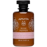 Гель для душа Apivita Rose Pepper с эфирными маслами, с розой и черным перцем, 250 мл - Pampik
