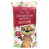 Салфетки влажные Премія Рікі Тікі Ягодка, детские, 15 шт. - Pampik