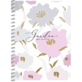 Блокнот для записей Student, А6, в клеточку, спираль, 80 л., Серые и розовые цветы (A6-SC-080-6088K) - Pampik