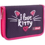 Пенал жесткий Smart HP-04 I love kitty, 13х21х4 см, фиолетовый (533281) - Pampik