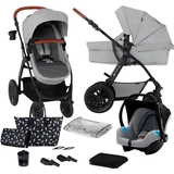 Универсальная коляска 3 в 1 Kinderkraft Xmoov CT светло-серая (00-00305177) - Pampik